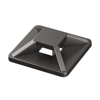 База монтажная самокл. 25х25 двойная (спец.состав) для хомутов шир. до 4.8мм черн. (уп.100шт) 25475SR3MV