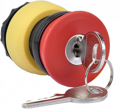 Взрывозащищенная насадка-грибовидная. аварийная кнопка с ключом. Положение фиксирующего паза 270° 2361.0901.611.00